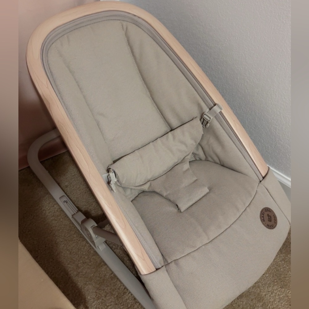 Cozy Beige Baby Bouncer